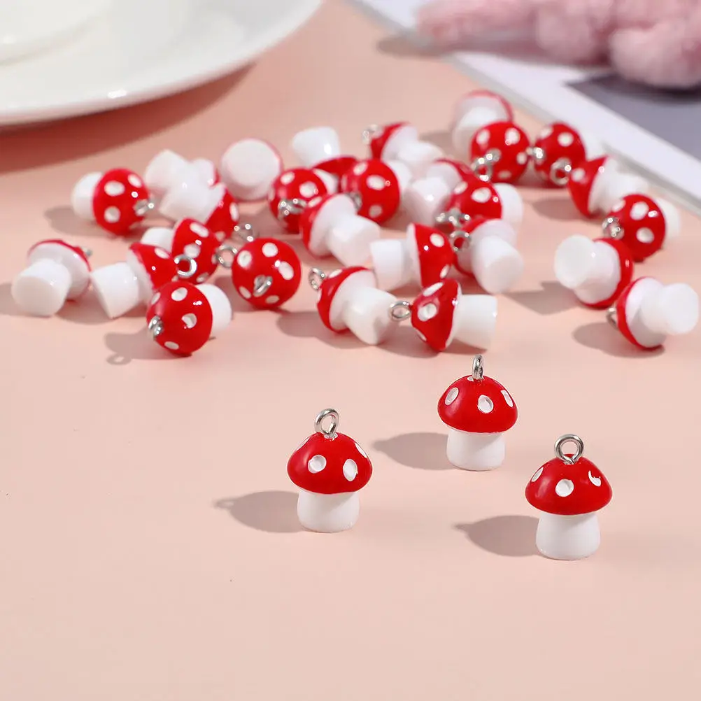

20Pcs Mushroom Charms Bulk Resin Mushroom Pendant Charms for Jewelry Making DIY Craft Projects Necklace Earring Bracelet Charm