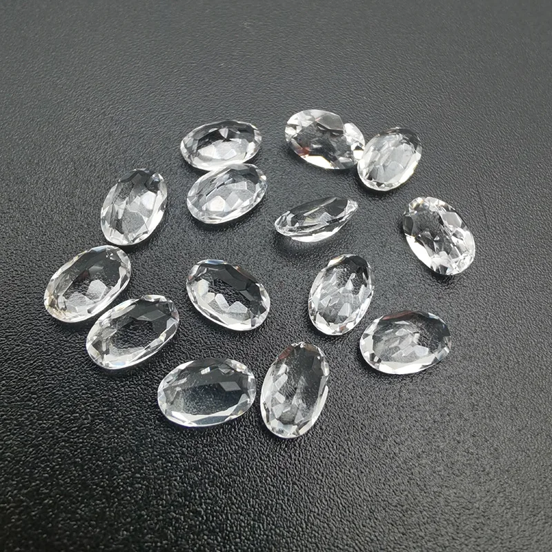 

20pcs lot Authentic Natural White Topaz Facet Oval 5*7-9*11mm Eye Clear High Quality Brilliant Cut Loose Gemstones For Jewelry