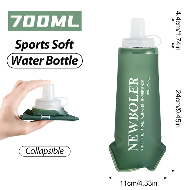 NEWBOLER TPU Outdoor Sport Klappbare Weiche Flasche Trinken Tragbare Wasserflasche für Laufen Camping Wandern Fahrrad Fitness Wasserbeutel