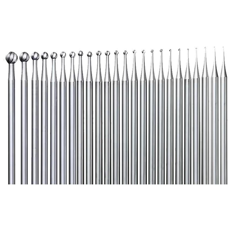 

ABBN-24 шт. круглые шариковые заусенцы-3/32 дюйма, хвостовик в форме шара, фрезы для резки ювелирных изделий, гранильные инструменты для резьбы/гравировки