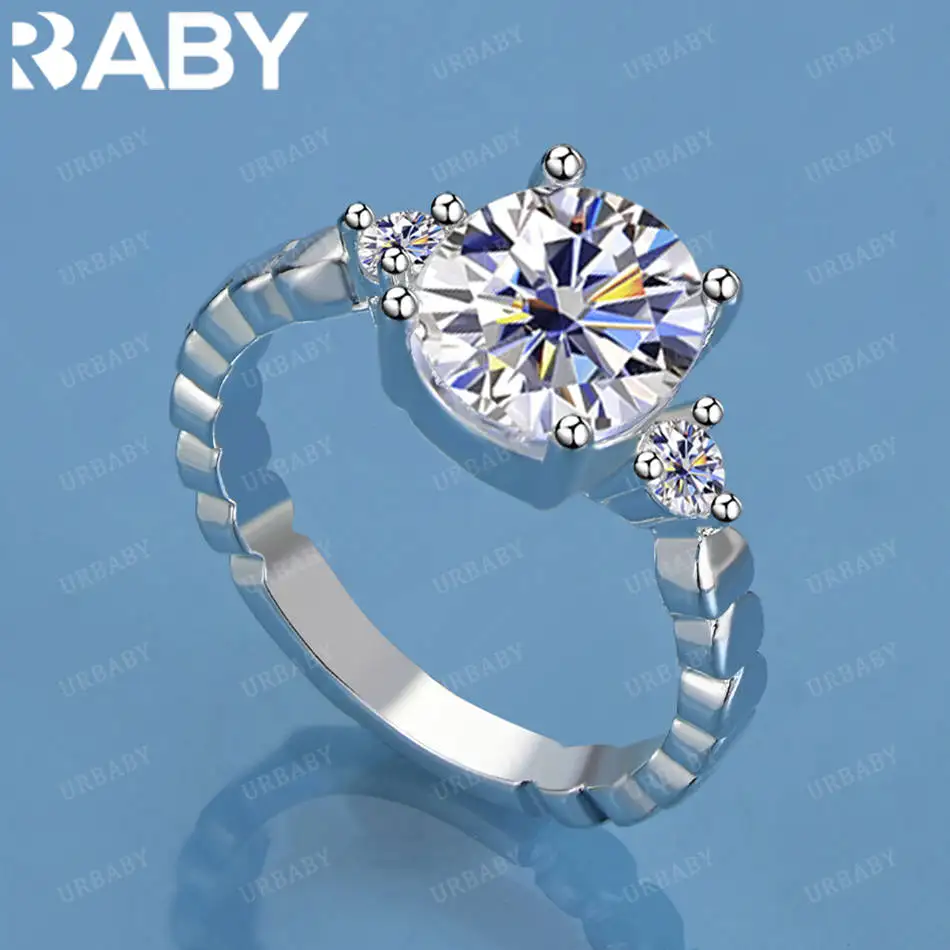 

URBABY 925 Sterling Silver Size 6-10 Zircon Ring For Women Fashion Jewelry Charm Grace Wedding Engagement Accessories