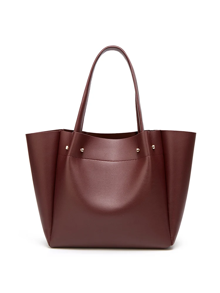 Largecapacity Pleated Tote Bag Shopping Bag 2024 New Portable Handbag Advanced New Pu Leather One-Shoulder Tote Handbag image 2