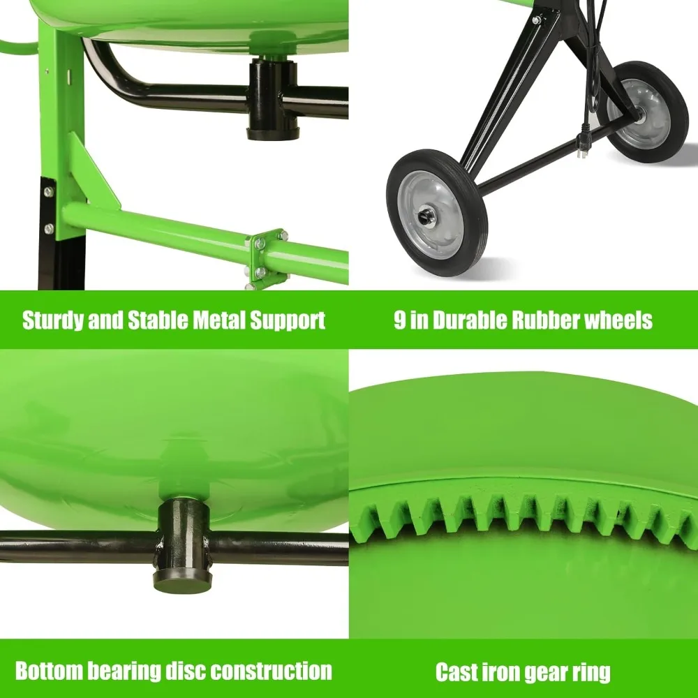 خلاط 5.7 قدم مكعب عربة يدوية محمولة آلة خلط الأسمنت الكهربائية لبذور الملاط الجص