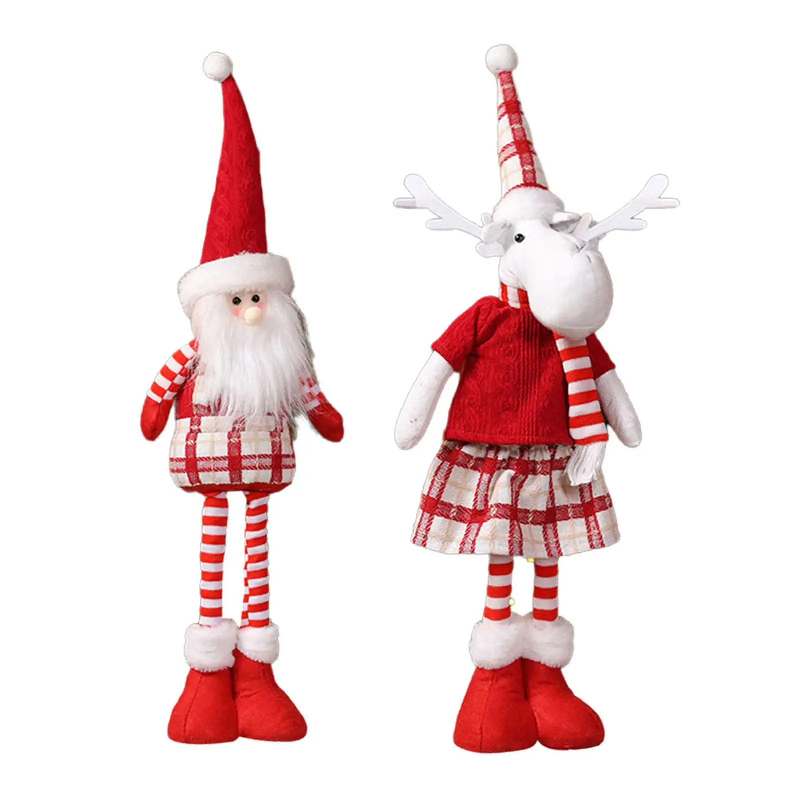 Christmas Figurine Christmas Figure Extendable Legs Centerpiece Soft Cartoon