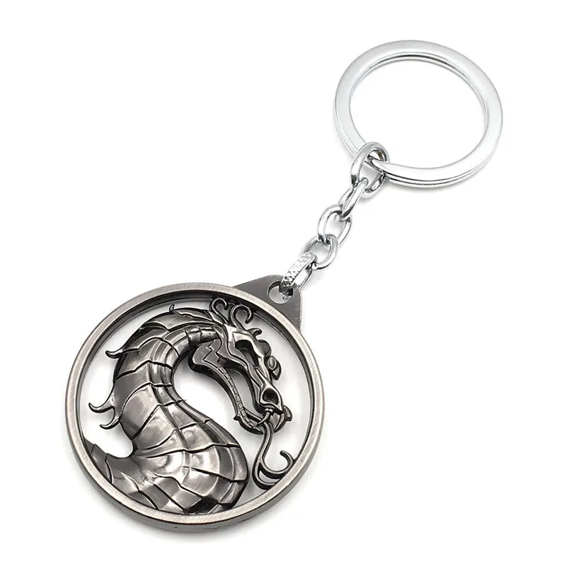 Mortal Kombat Keychain Fighting Game Dragon Jane Empire Pendant Vintage Metal Car Keyring llaveros Souvenir Jewelry Gift