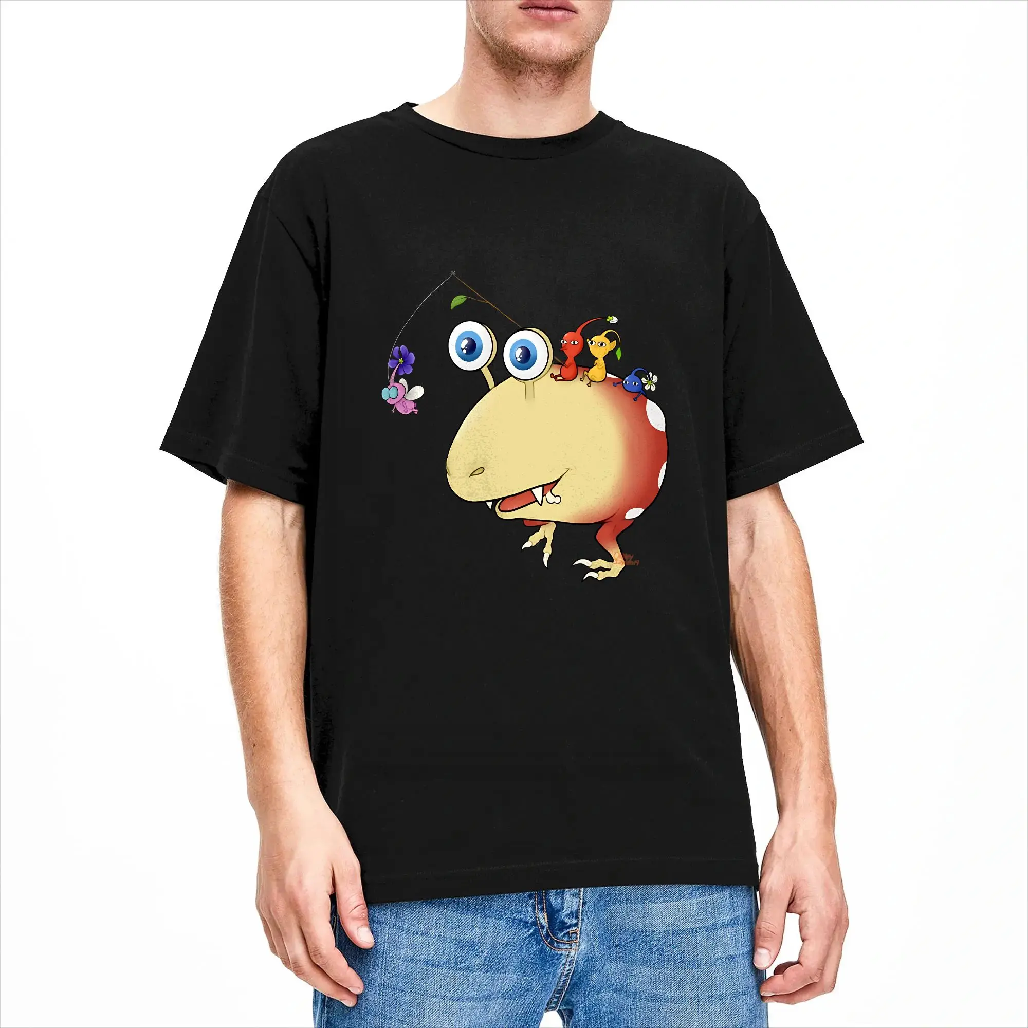 Men's Too Toxic For You T-Shirts Pikmins Cotton Tops Beach Y2K Basic Short-Sleeve T Shirt O Neck Leisure Print Tshirt