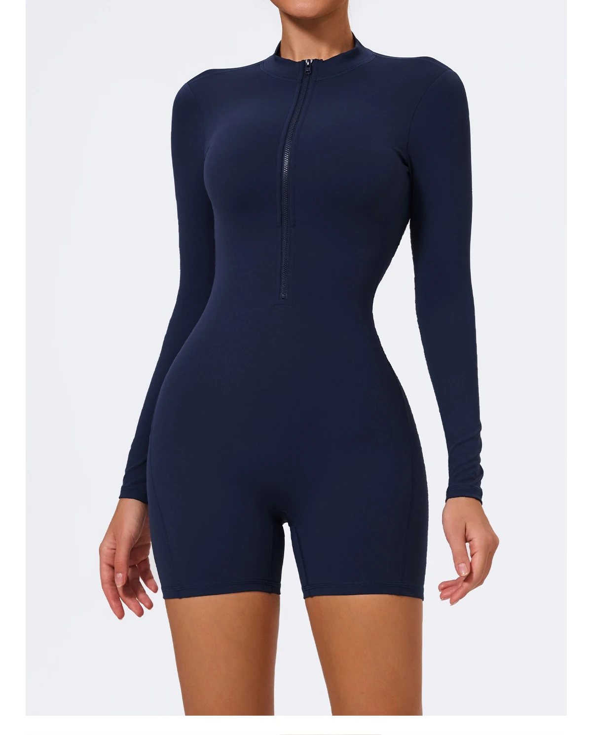 Ctenkevet Sommer Halb-Reißverschluss Frauen Gym Overall Weibliche Im Freien Atmungsaktive V Zurück Active Gesäß Lift Sport Outfit Für Frau – Detail 18