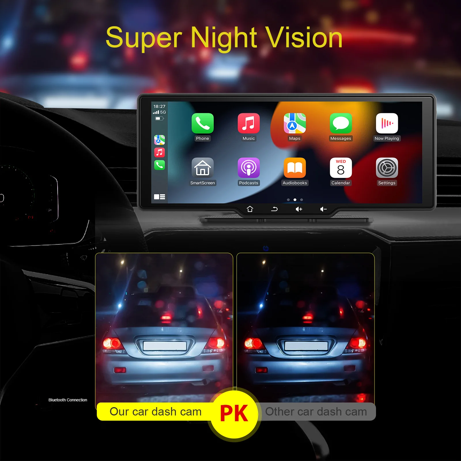 Pemutar Video Multimedia Radio mobil Universal, 10.26 inci dengan BT WIFI Wireless CarPlay Android navigasi GPS otomatis layar sentuh