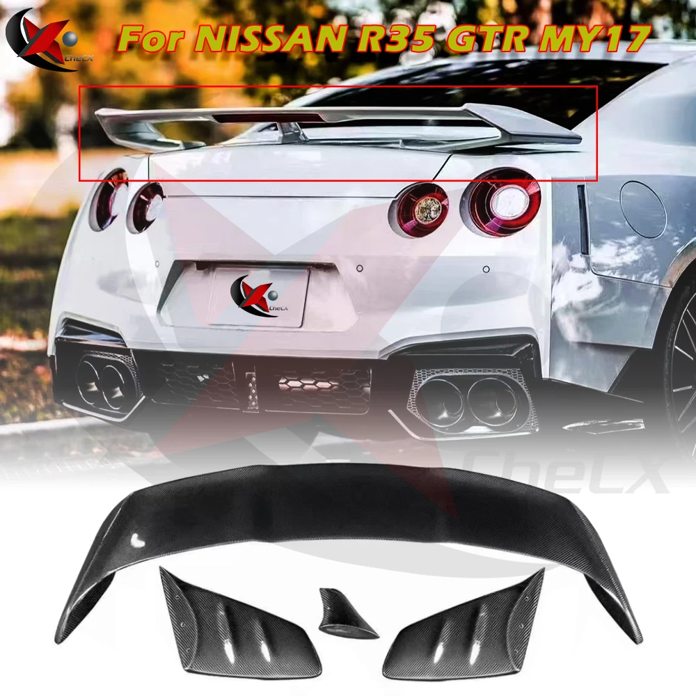 Suitable For Nissan GT-R35 MY17 2008-2015 ARIS Style Fiberglass Material Rear Spoiler Trunk lid Decorative Cover Tail Wing