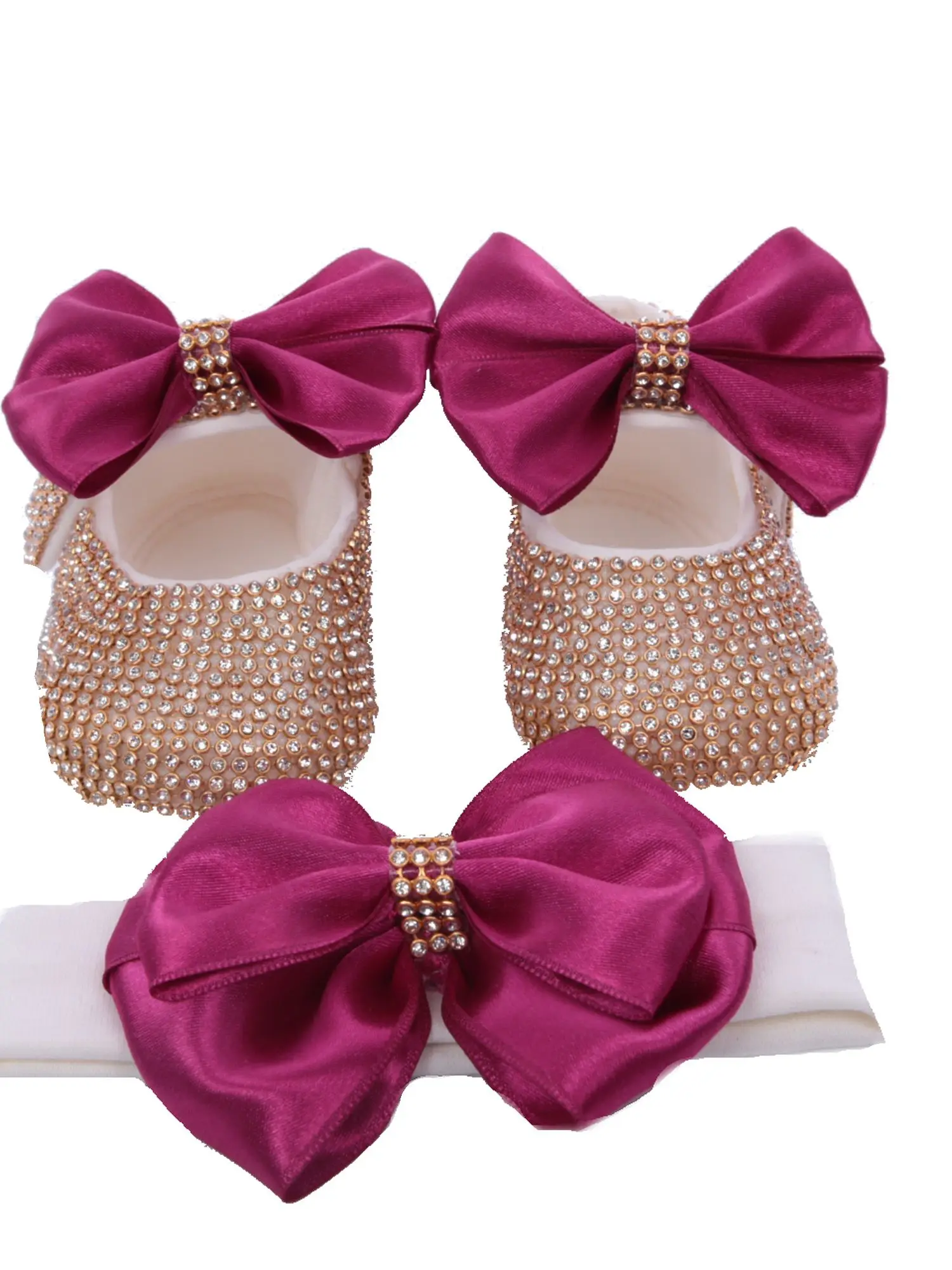 Dollbling Baby Girl scarpe da battesimo personalizzate strass Baby Shower Set regalo scarpe da culla personalizzate per bambini