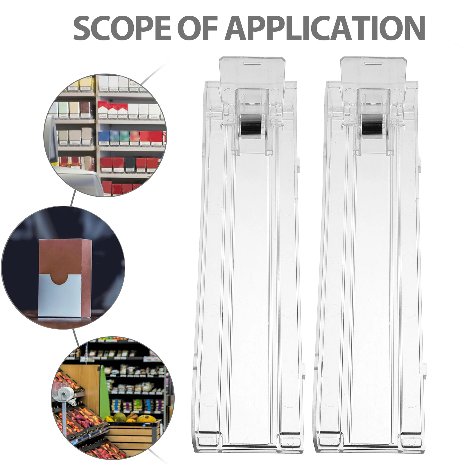 

2pcs 2 Automatic Cigarette Dispensers Clear Pusher Rack 24cm Single Side 8 Packs Smoke Display Storage Retail Store Shelf Sturdy