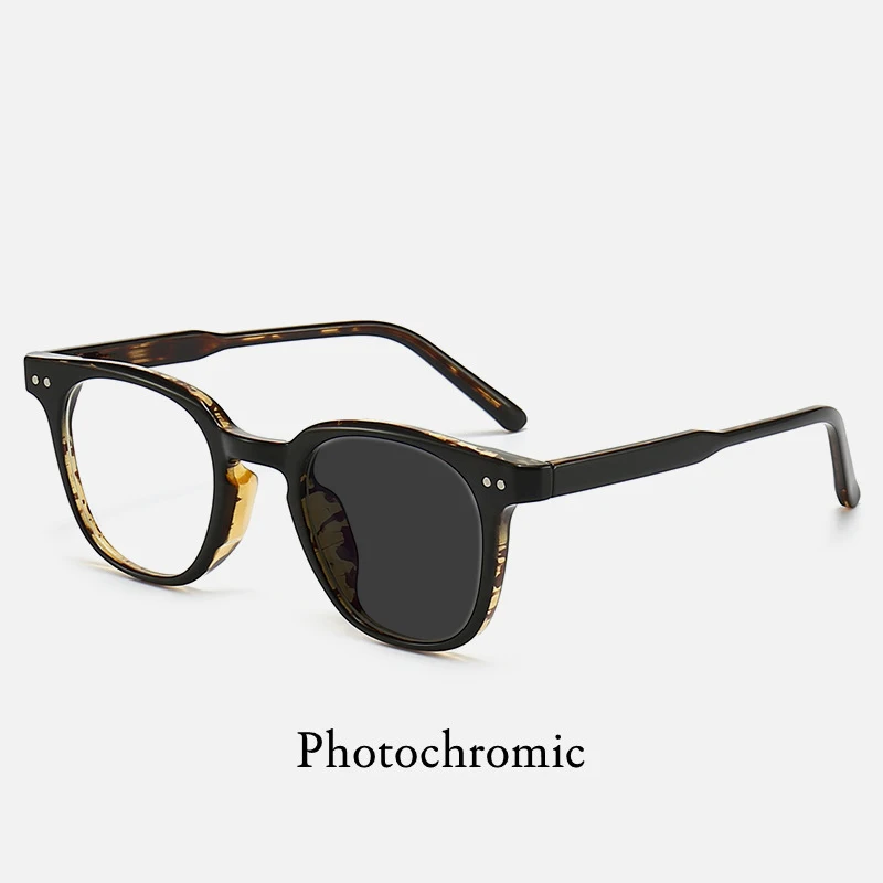 Anti Blue Light TR90 Circular Insert Frames Men Women Optical Prescription Glasses Photochromic Fashion Computer Eyeglasses