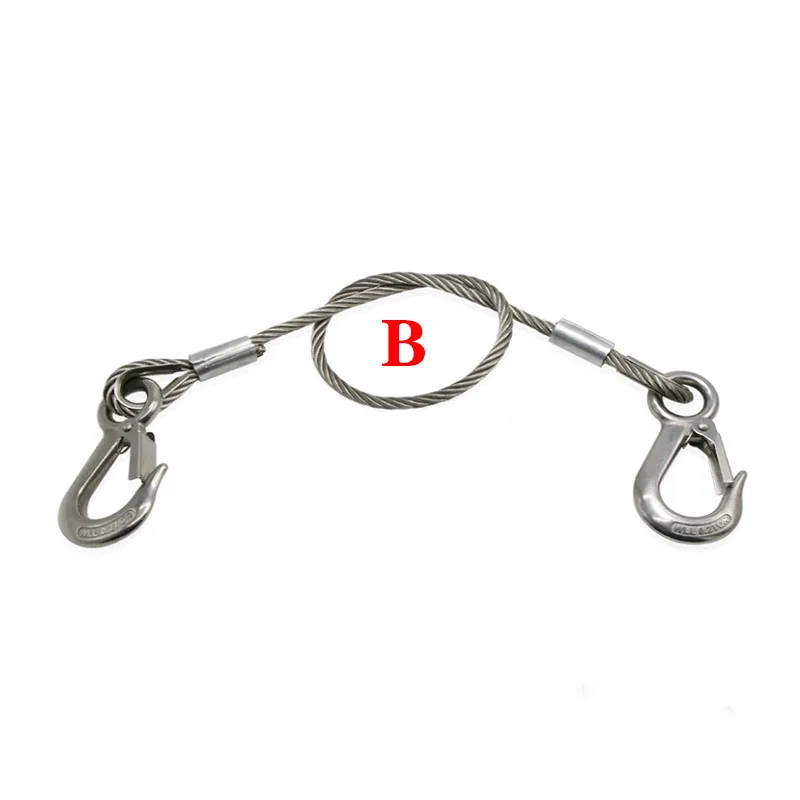 Offroad Vehicle Lifting Tow Rope Emergency Rescue Tow Rope 304 Stainless Steel Wire Rope 5mm-0.2t / 6mm-0.3t / 8mm-0.5t