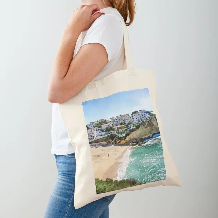 

Carvoeiro Beach And Town Algarve Tote Bag Fabric bag ecological bags hand bag ladies shopping trolley
