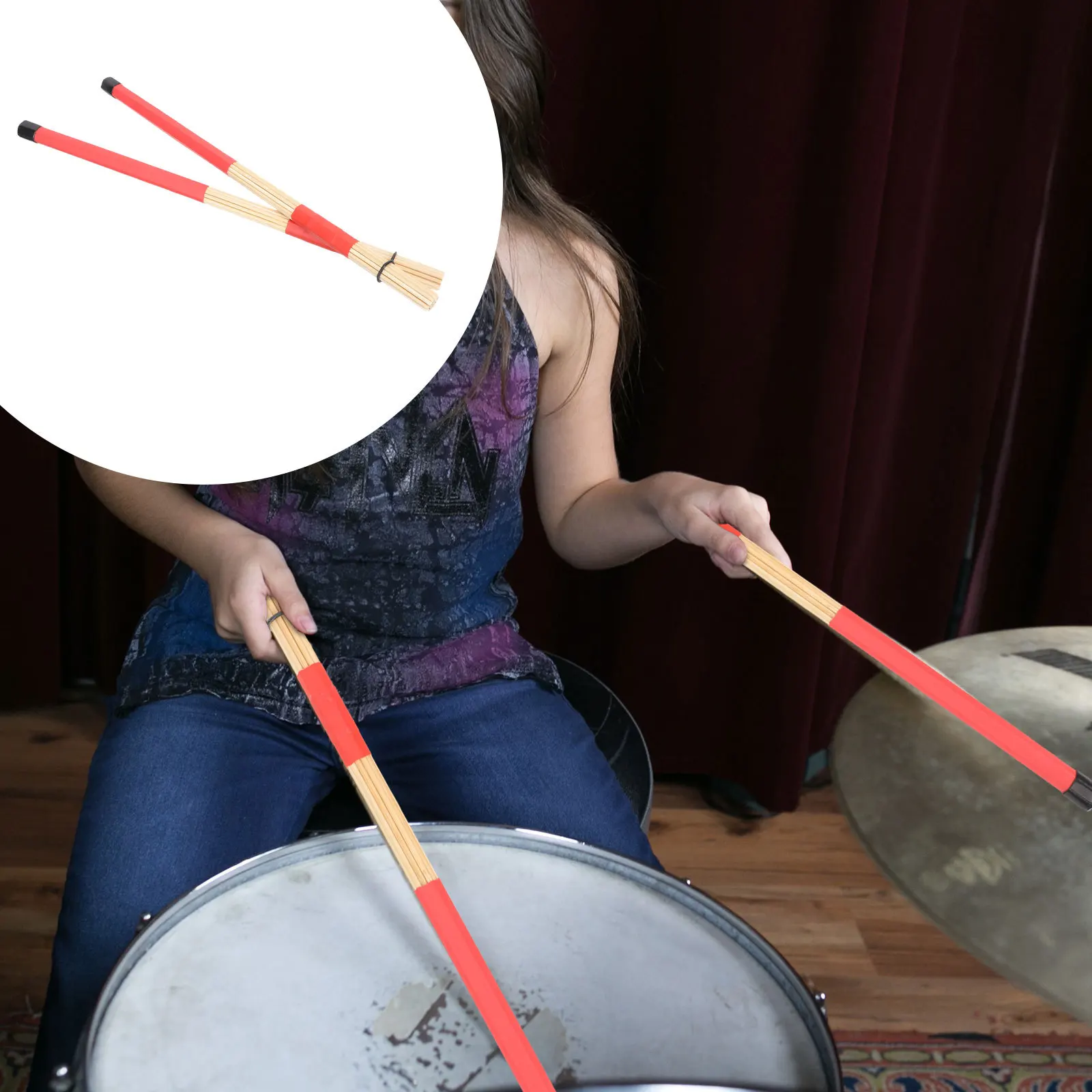 

1 Pair Drum Sticks Wooden Drumstick For Stage Percussion Performance Durable Music Instrument Accessory Universal Drum Set Stick