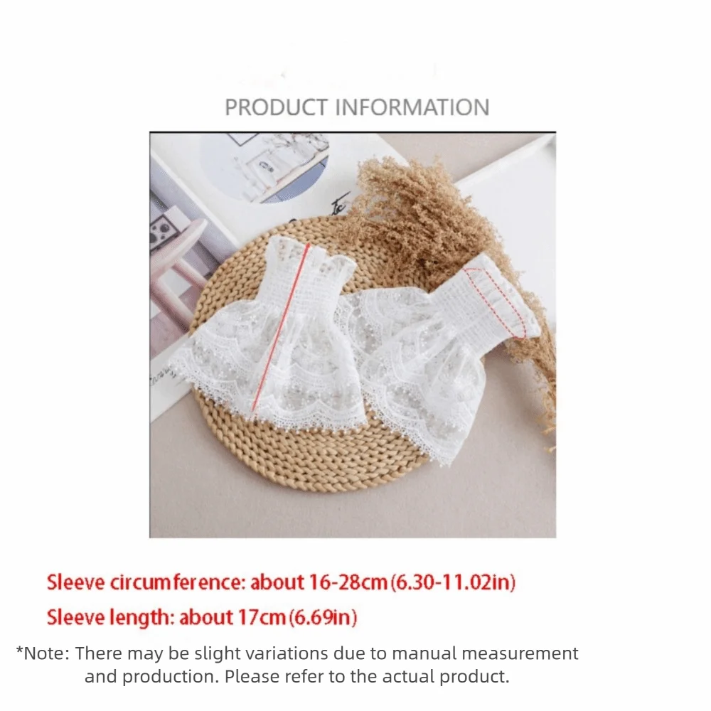 طبقة مزدوجة الدانتيل الأصفاد وهمية زهرة مطوي القرن الأصفاد الديكور كل مباراة البولكا نقطة مرونة كم الأصفاد سترة الزخرفية #6