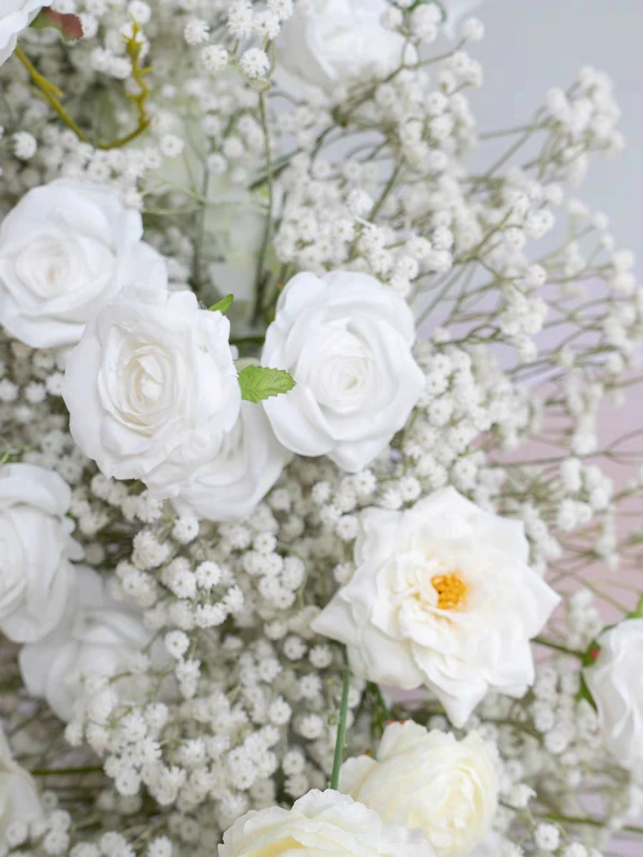 

natural imitation artificial flower church silk flower arrangement white rose wedding arch event background