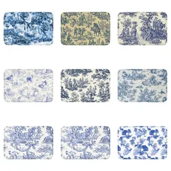 Personalized Vintage Toile De Jouy Doormat Mat Anti-Slip Navy Blue And White Kitchen Bath Toilet Rug Carpet 40*60cm