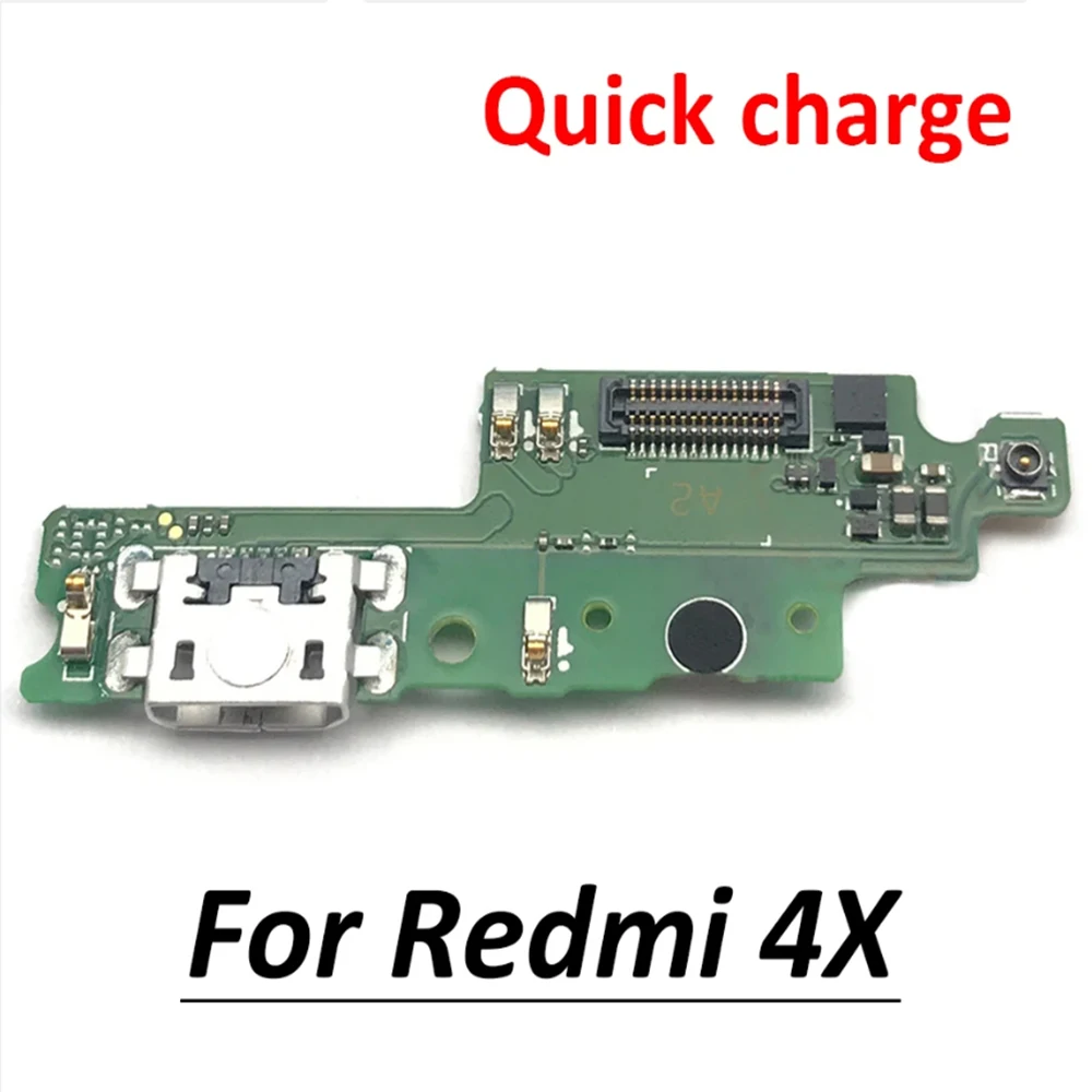 Usb carregador dock com micro porta de carregamento para xiaomi redmi 4x, cabo flex com ic microfone placa peças de reposição