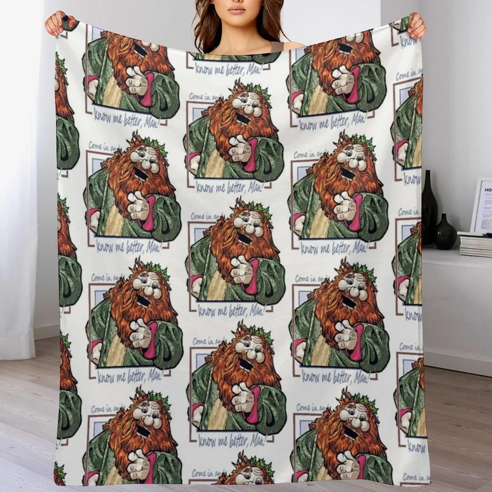 

Ghost Of Christmas Present Throw Blanket Stylish Decor Blanket Gift for Friends Roommate