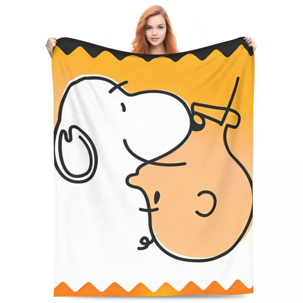 Snoopy Peanuts Flannel Blanket Soft Throw Blanket for Living Room Camping Comfortable Bedspread Sofa Bed Cover