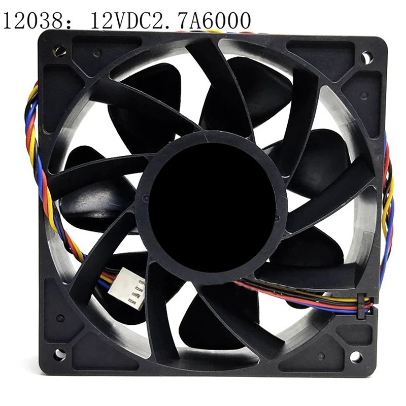 RISE-2 Pcs QFR1212GHE DC12V 2.7A 12038 210.38CFM 6000RPM Server Cooling Fan For Ant S7 S9 B3S17T17T9 Industrial Cooling Fan