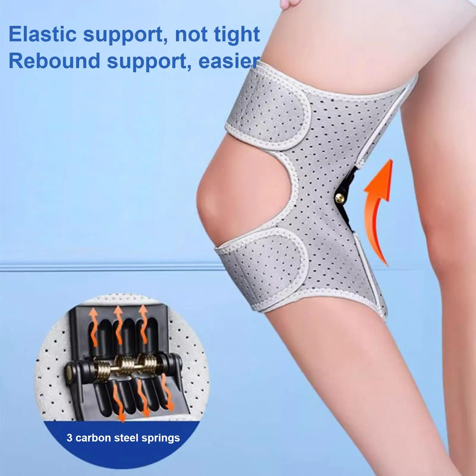 Spring Knee Joint Assist Adjustable Joint Support Booster Knee Brace Breathable Patella Pad Wrap For Sports Daily Outdoor