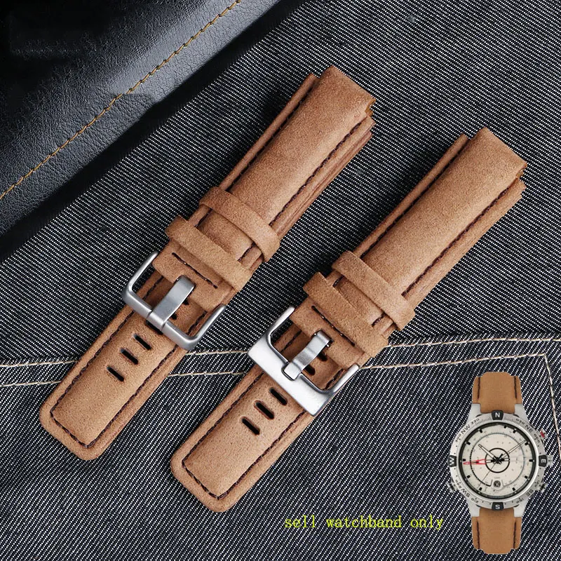 Leather watch strap For TIMEX  watch T2N721 T2N720 TW2T76300 TW2T76500 series men watchband chain accessories  24-16mm