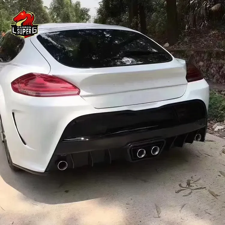 Panamera 970 up M-type front and rear bumper side skirts with carbon fiber engine hood as an automotive accessory