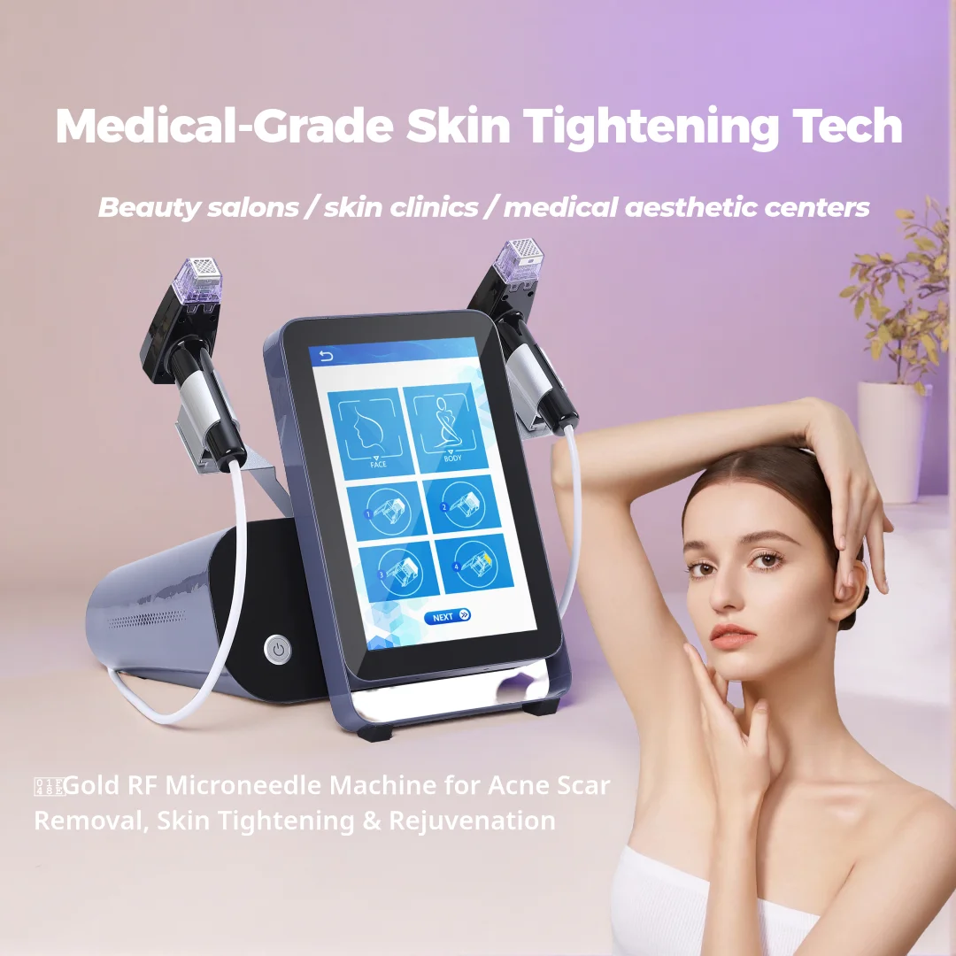 เครื่องดูแลผิวหน้าแบบมืออาชีพ 360 องศา, อุปกรณ์ดูแลผิวหน้า 2 in 1 คลื่นวิทยุและไมโครเคอร์เรนท์, ใช้ในบ้านเพื่อกระชับผิวหน้าและปรับสภาพผิวกาย