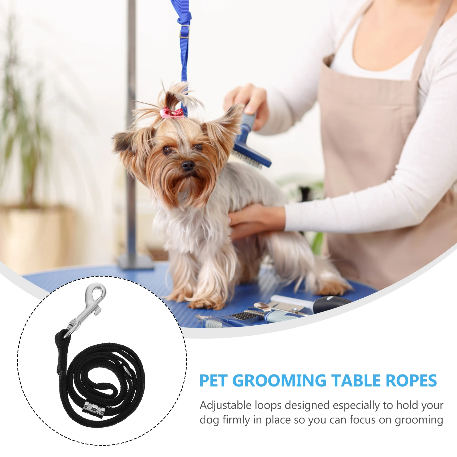 

2Pcs Dog Grooming Table Ropes Adjustable Loops Swing Rope Kit Pet Grooming Harness Leash Bath Supply Lanyards for Dog Beauty