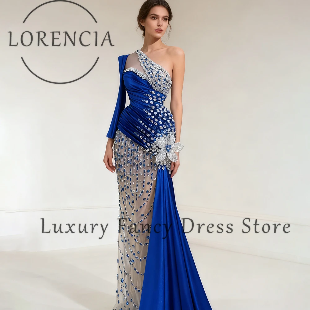 

Блестящие бриллиантовые платья для выпускного вечера 2025 для женщин, свадебные платья в африканском стиле с русалкой, индивидуальные платья с одним рукавом, largos fiesta