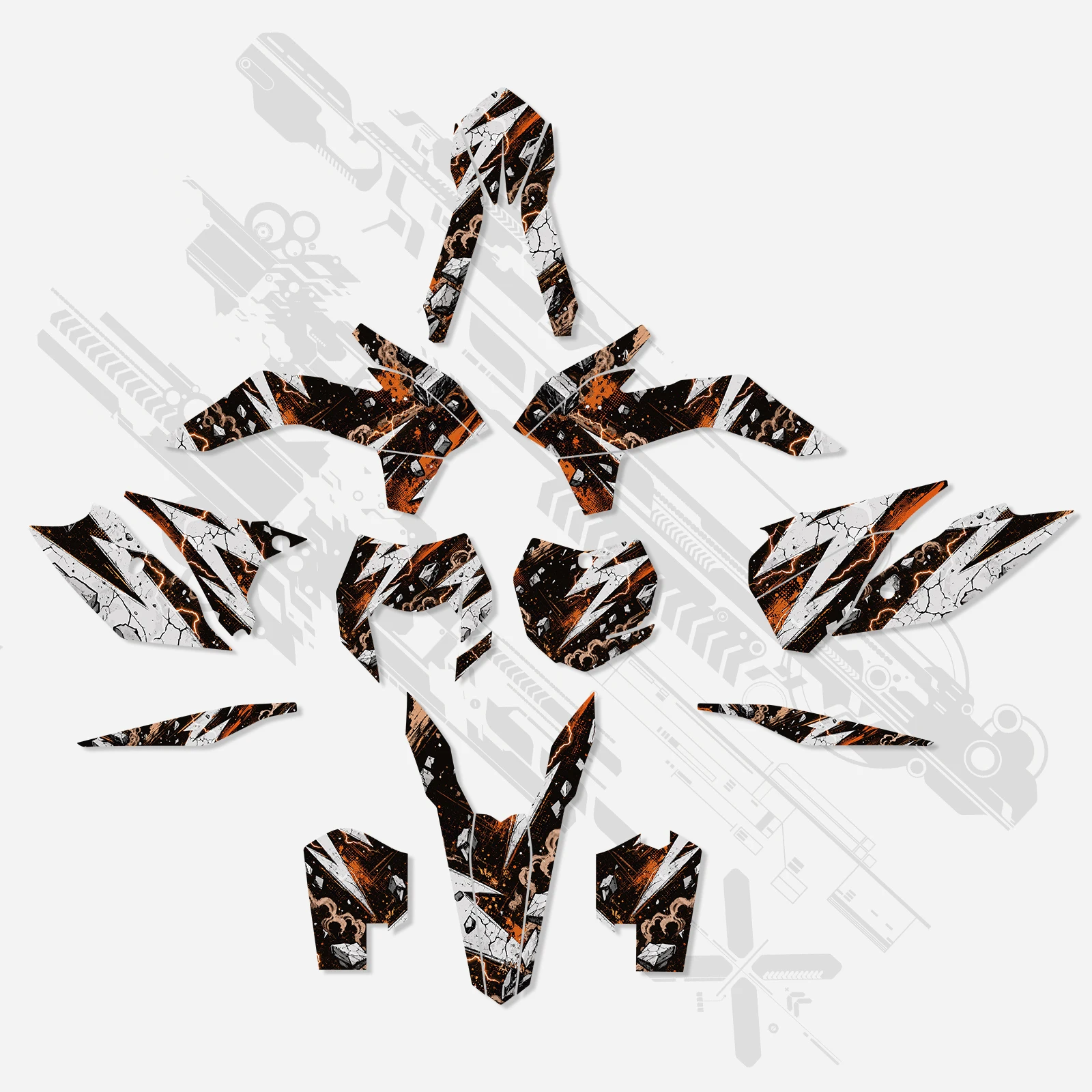 2014 2015 2016 Für KTM EXC 300 EXC 250 EXC 250F EXC-F 350 XCW 300 XCF-W 450 500 Motorrad-Grafik-Hintergrund-Aufkleber – Detail 7