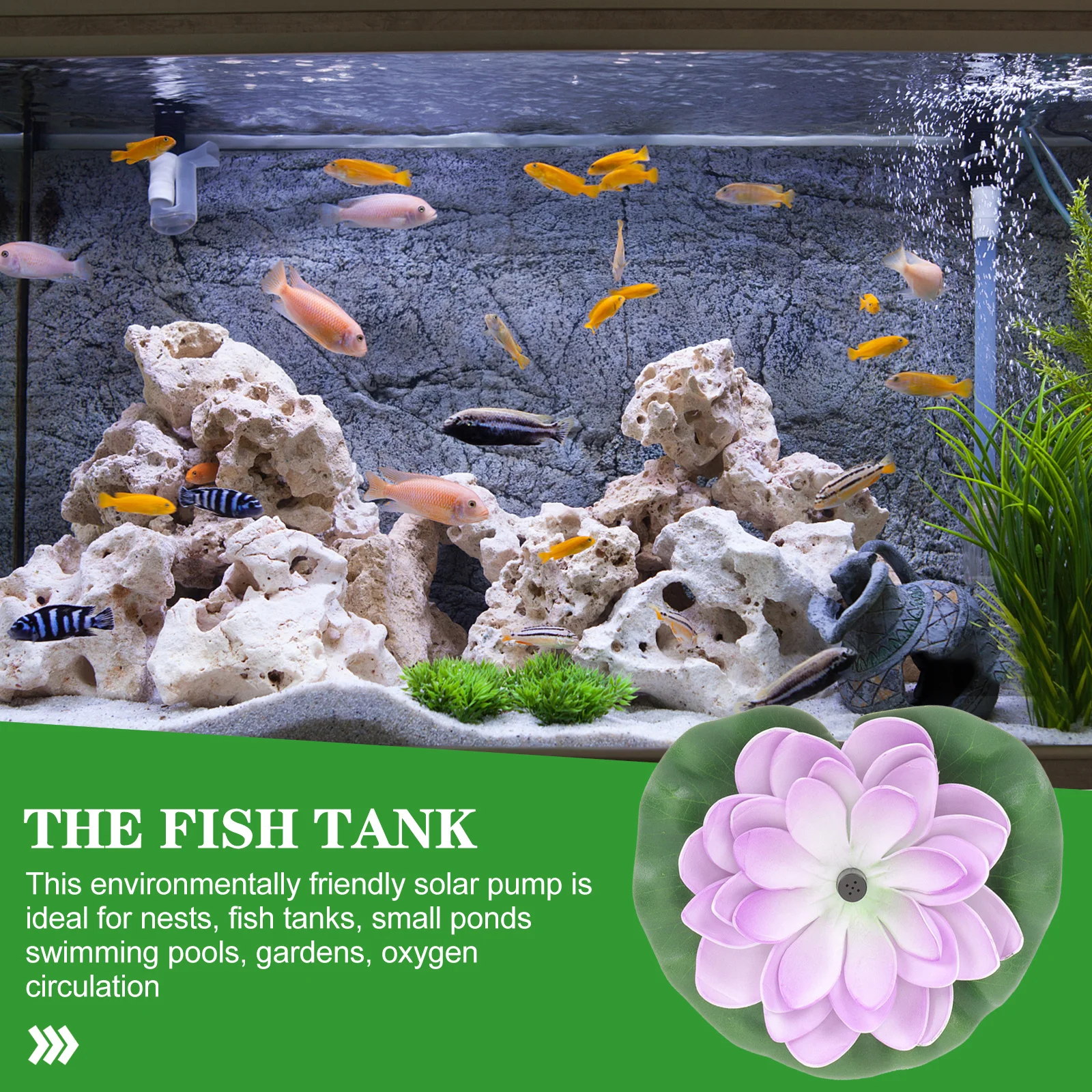 

1Set Solar Fountain for Pond Floating Lotus Style Outdoor Garden Yard Water Display Landscape Ornament Floating Pool Fountain