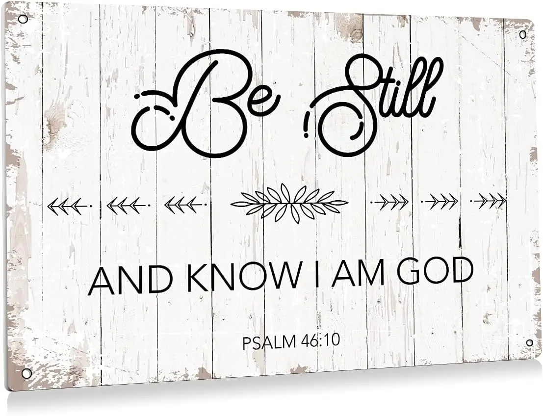 BEASTZHENG be Still and Know I Am God Metal Tin Sign Wall Bi