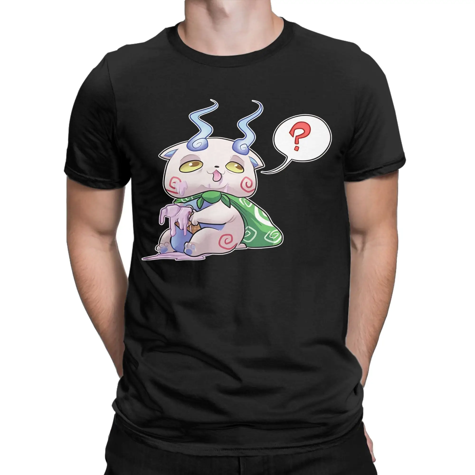 Yokai Watch Game Men Women T Shirts Komasan Funny Tees Short Sleeve Round Neck T-Shirts Cotton Graphic Tops