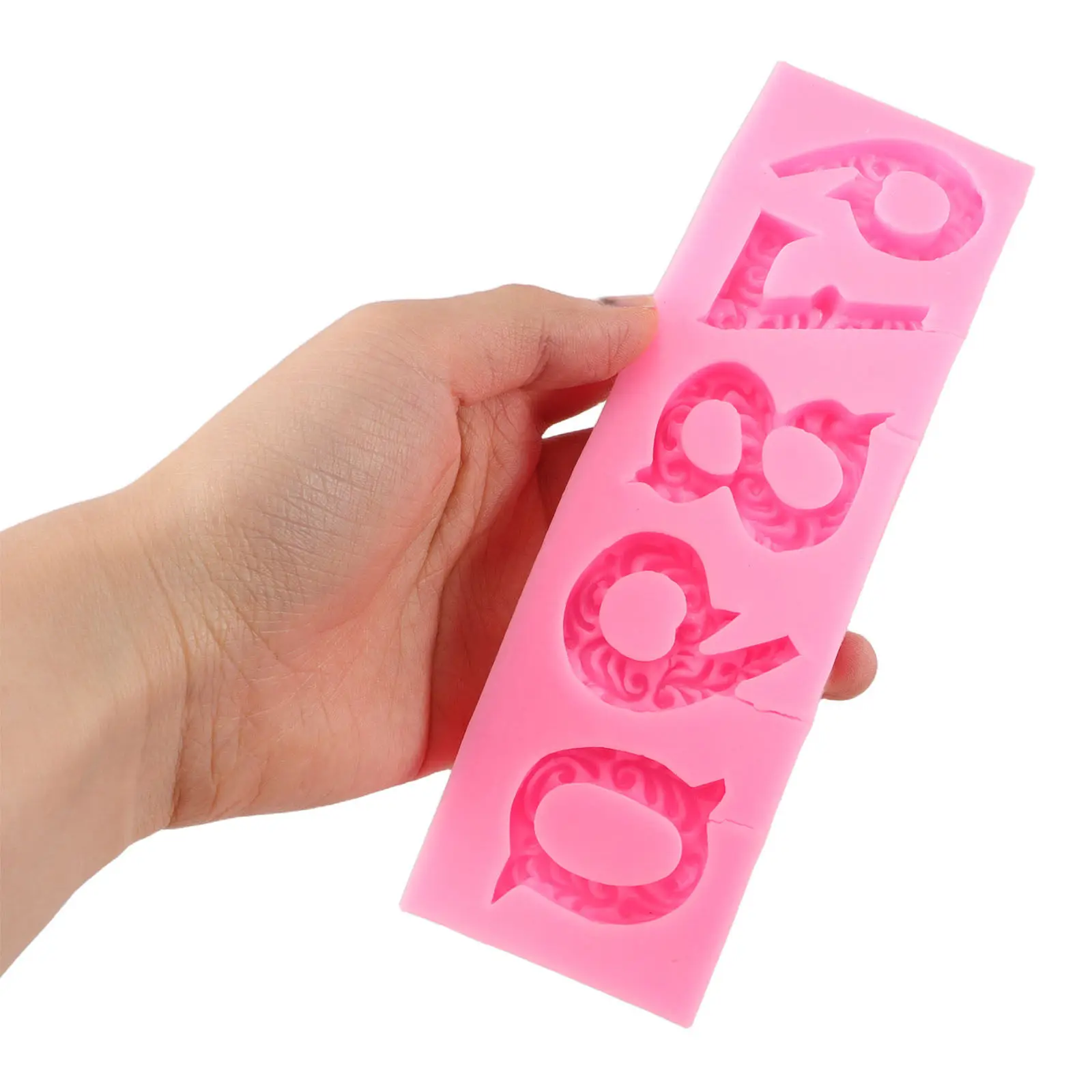 2 Pcs Number Cake Molds Cement Silicone 3d Resin Fondant Casting Polymer Clay Numbers Baking