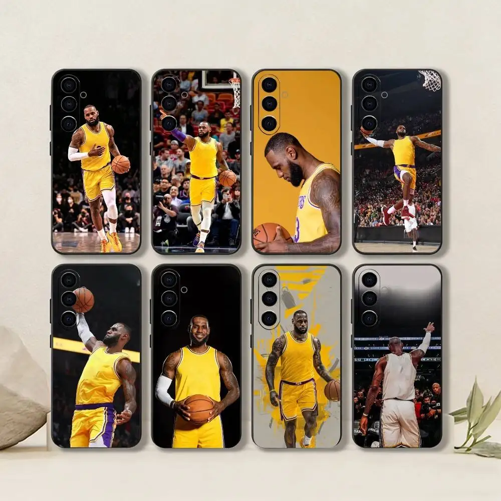 L-LeBron J-James-Basketball-Sport-America   Phone Case Black Silicone Soft For Samsung Galaxy A73,A72,A71,A70,A53,A52,A51