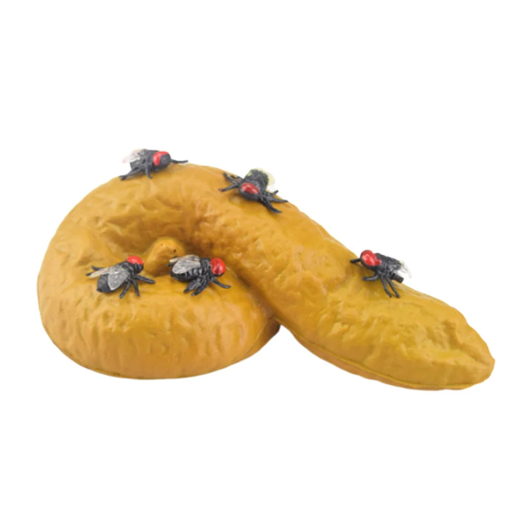 11 Pcs Toy Tricky Toys Artificial Flies Prop Fake Stool Halloween Props April Fools Day