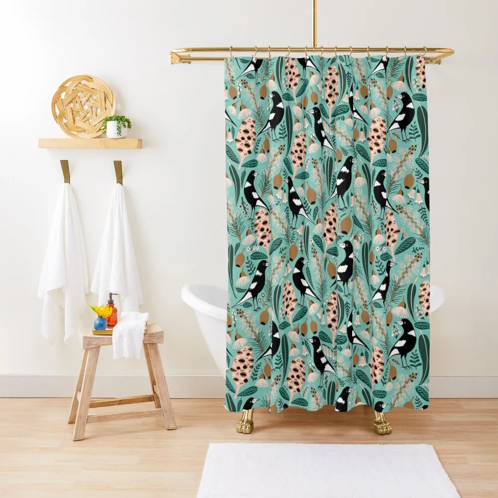 

Australian bush magpies Shower Curtain Anime Bathroom Waterproof Bath And Anti-Mold Washable Waterproof Fabric Shower Curtain