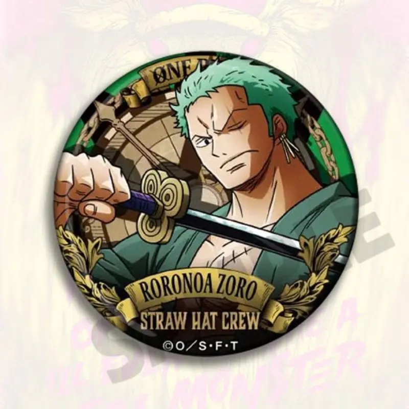 One Piece Anime Peripheral Bar Pendant Badge Brooch Revolutionary Army Series Zoro Sanji Luffy Cartoon Backpack Accessories