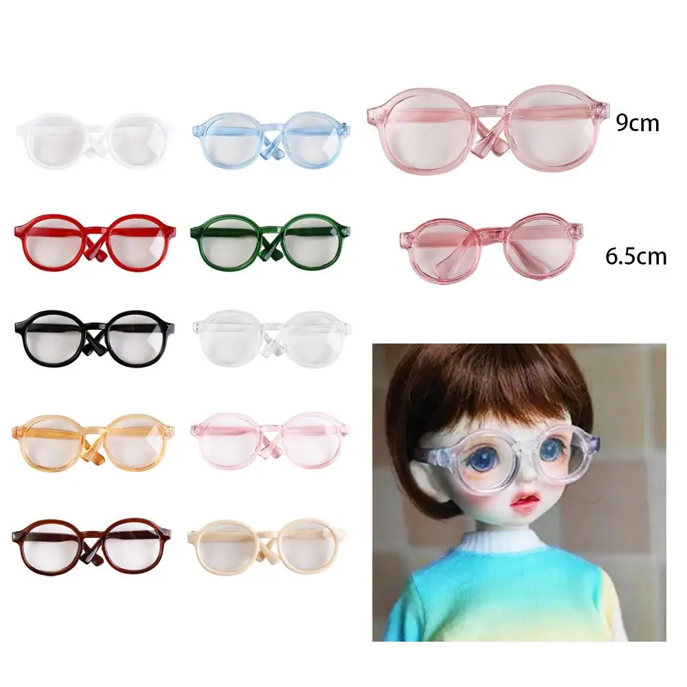 

Doll Accessory Transparent Plastic Glasses Transparent Plastic Round Transparent Glasses Candy Color Miniature Doll Mini Glasses