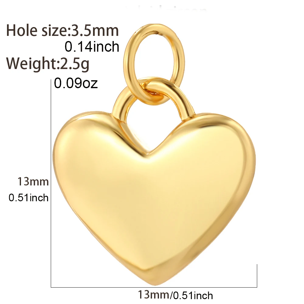 Heart Red White Jewelry Making Charms Golden Color Micro Pave Dangle Diy Pendant Supplies Earring Necklace Designer Copper Gift