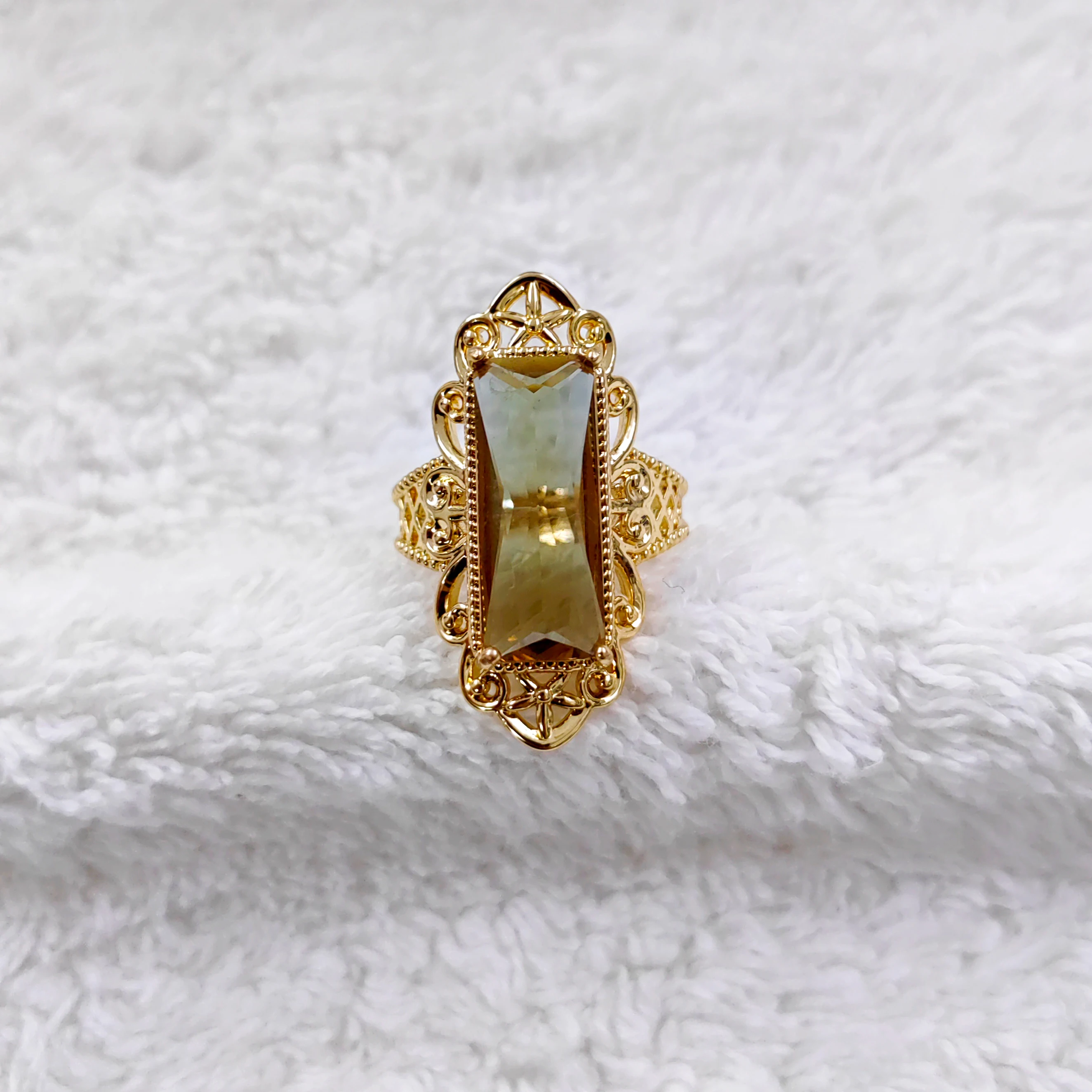 Vintage Türkischer Synthetischer Sultanit-Ring für Frauen, Farbwechselnder Ovaler Stein, Retro Kupferschmuck, Simulierte Diaspora-Farbe – Detail 6