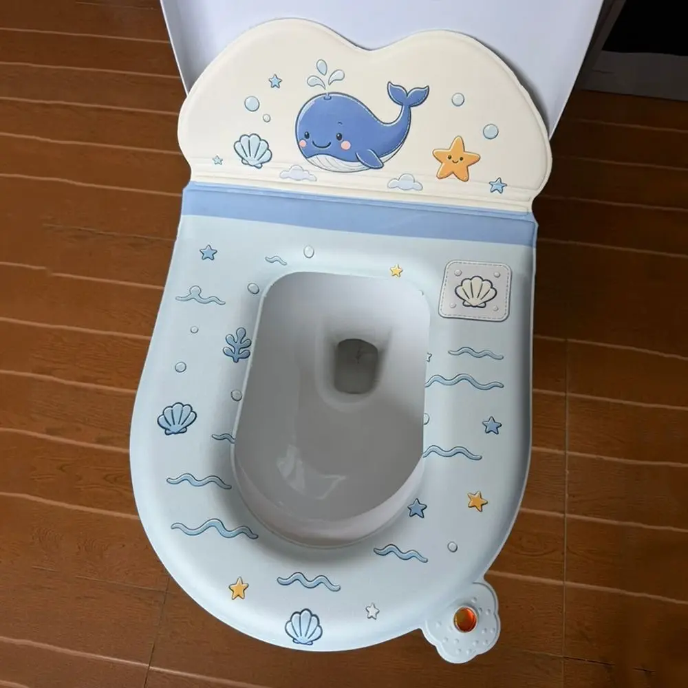Easy Clean Cartoon Toilet Seat Protector Non-Slip with backrest Toilet Seat Cover Thickened Reusable Toilet Seat Mat Home