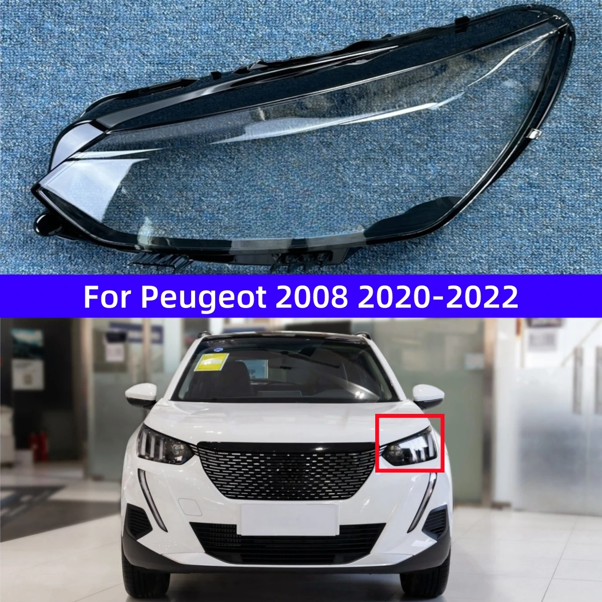 For Peugeot 2008 2022 2023 2024 Articles Cars Head Lampe Cover Replace The Original Lampshade