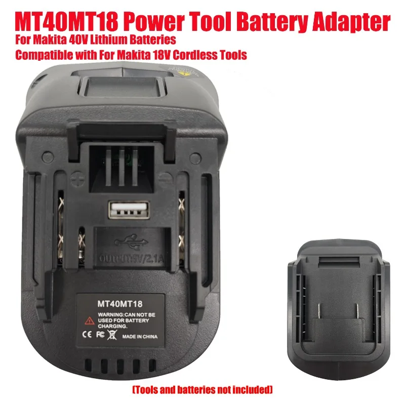 

For Makita 40V Lithium Batteries Compatible with For Makita 18V Cordless Tools MT40MT18 Power Tool Battery Adapter Converter