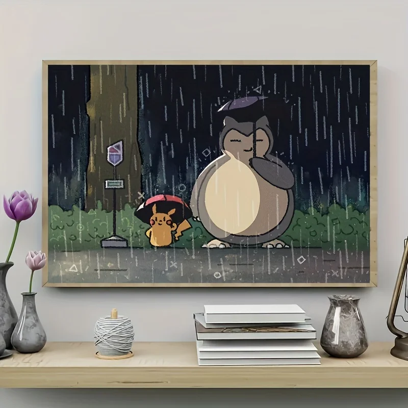 

Cartoon Anime Pokemon Poster Cute Pikachu Snorlax Wall Art Prints Canvas Painting Wall Decor Living Room Home Decor (No Frame)