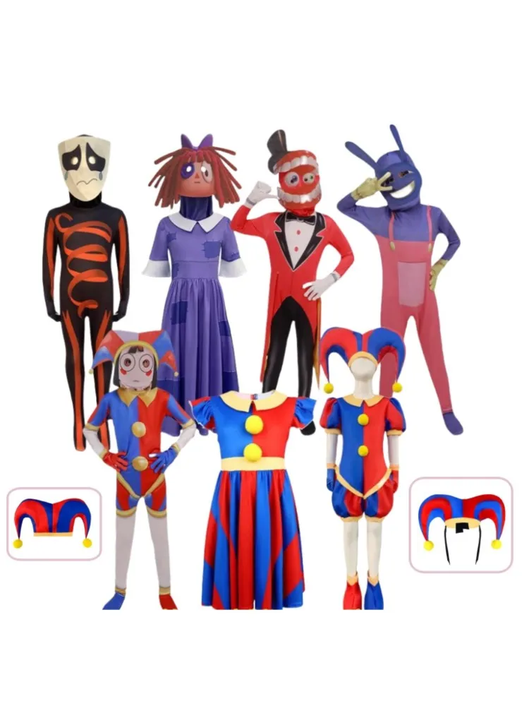 Incroyable Pomni Cosplay dessin animé Costume Cartton Ragatha Jax Caine Cosplay théâtre numérique enfants noël enfants cadeaux