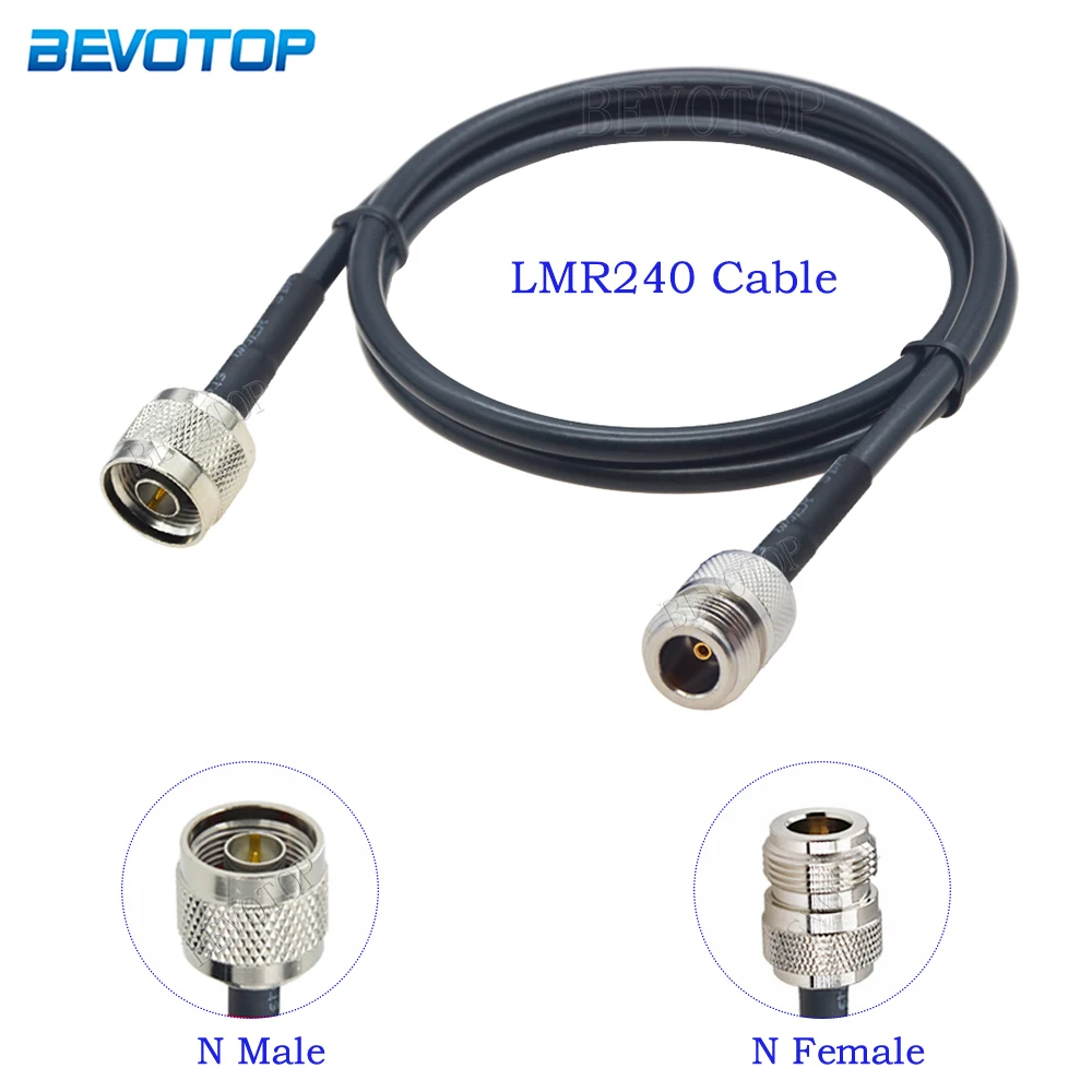 

LMR240 Cable N Male Plug to N Female RF Connector Cable LMR-240 50-4 Low Loss 50 ohm Coax Pigtail Jumper Extension Cord 15cm-30m